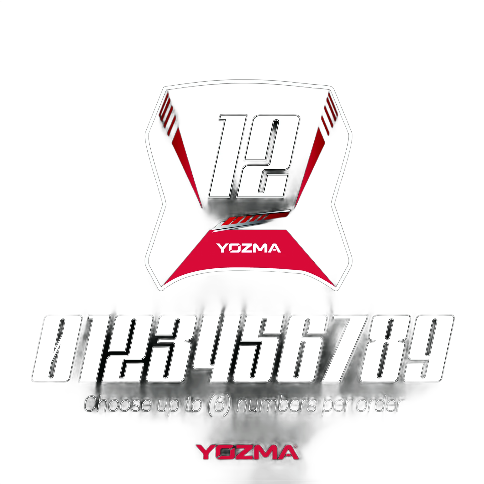 Yozma IN 10 License Plate Stickers